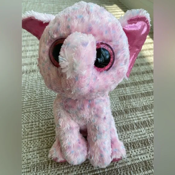 Ty Beanie Toys Ty Beanie Boos Ellie Elephant Plush Pink